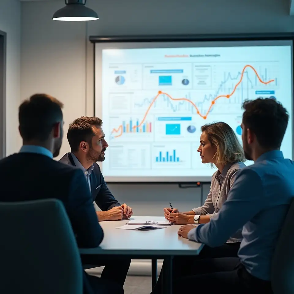 Team plant Daten-Workflow am Whiteboard